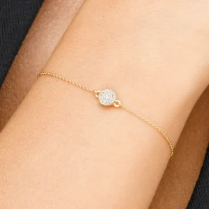 Armkette Pavé II mit Diamanten, 18 Karat Gelbgold-LEAF Online