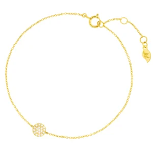 Armkette Pavé mit Diamanten, 18 Karat Gelbgold-LEAF Online