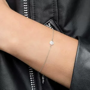 Armkette Pavé mit Diamanten, 18 Karat Weißgold-LEAF Fashion