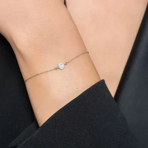 Armkette Pavé mit Diamanten, 18 Karat Rosegold-LEAF New
