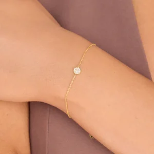 Armkette Pavé mit Diamanten, 18 Karat Gelbgold-LEAF Online