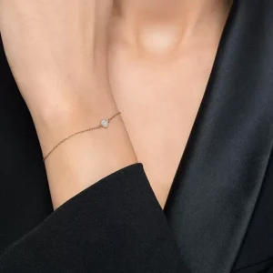 Armkette Pavé mit Diamanten, 18 Karat Rosegold-LEAF New