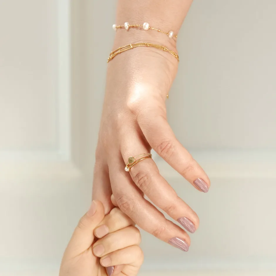 armkette_perle__k_rosegol_4.webp Armkette Perle, 18 K Rosegold vergoldet-LEAF New