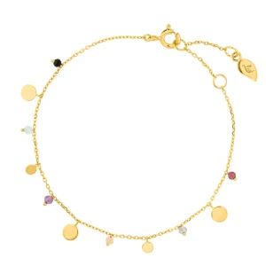 Armkette Platelet Mix, 18 K Gelbgold vergoldet-LEAF Outlet