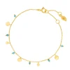 Armkette Platelet Türkis, 18 K Gelbgold vergoldet-LEAF Clearance