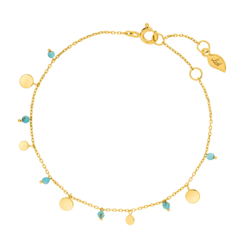 armkette_platelet_trkis___0.webp Armkette Platelet Türkis, 18 K Gelbgold vergoldet-LEAF Clearance