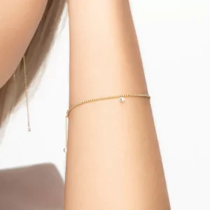 Armkette PURE Ball Chain, Diamant, 14 Karat Gelbgold-LEAF Sale