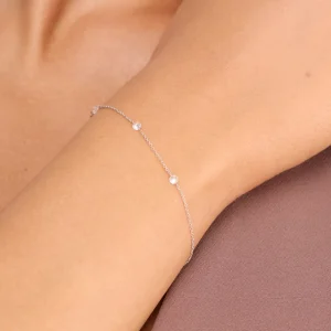 Armkette PURE Triple Diamant, 18 Karat Weißgold-LEAF Hot