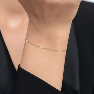 Armkette PURE Triple Diamant, 18 Karat Rosegold-LEAF Online