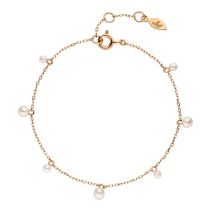 Armkette Rain Drop, 18 K Roségold vergoldet, Perle-LEAF Sale