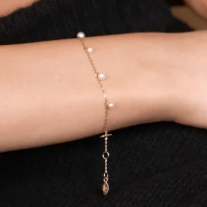 Armkette Rain Drop, 925 Sterlingsilber, Perle-LEAF Fashion