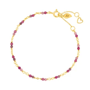 Armkette Rubin, 18 K Gelbgold vergoldet-LEAF Sale