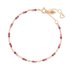 Armkette Rubin, 18 K Rosegold vergoldet-LEAF Discount
