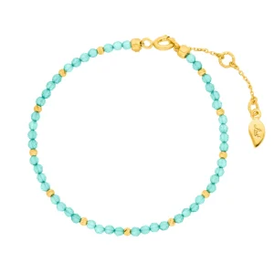 Armkette Serenity, Amazonit, 18 K Gelbgold vergoldet-LEAF New