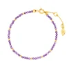 Armkette Serenity, Amethyst, 18 K Gelbgold vergoldet-LEAF Online