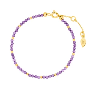 Armkette Serenity, Amethyst, 18 K Gelbgold vergoldet-LEAF Online