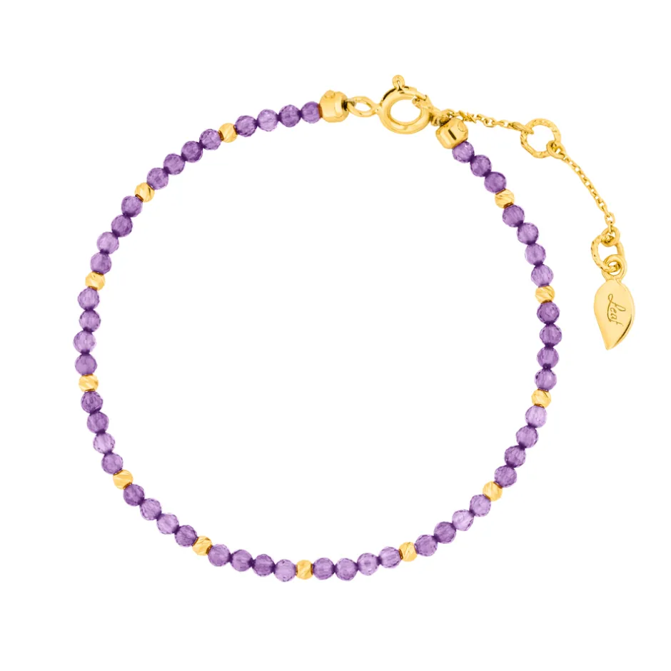 armkette_serenity_amethys_0-1.webp Armkette Serenity, Amethyst, 18 K Gelbgold vergoldet-LEAF Online