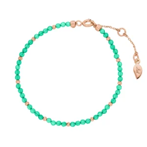 Armkette Serenity, Grüner Achat, 18 K Rosegold vergoldet-LEAF Online