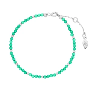 Armkette Serenity, Grüner Achat, 925 Sterlingsilber-LEAF Fashion