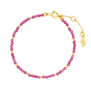 Armkette Serenity, Rubin, 18 K Gelbgold vergoldet-LEAF Fashion