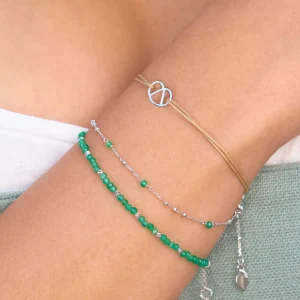 Armkette Serenity, Rubin, 18 K Gelbgold vergoldet-LEAF Fashion
