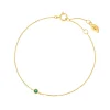 Armkette Smaragd, 14 Karat Gelbgold-LEAF New
