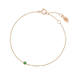 Armkette Smaragd, 14 Karat Rosegold-LEAF Best