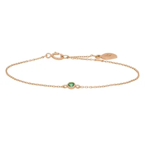 Armkette Smaragd, 14 Karat Rosegold-LEAF Best