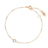 Armkette Solitär, Blauer Topaz, 18 K Rosegold vergoldet-LEAF New