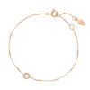 Armkette Solitär, Rosenquarz, 18 K Rosegold vergoldet-LEAF Discount