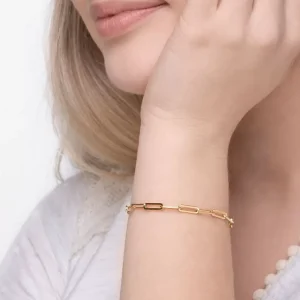 Armkette Square, 18 K Gelbgold vergoldet-LEAF Online