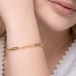Armkette Square, 18 K Gelbgold vergoldet-LEAF Online