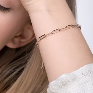 Armkette Square, 18 K Rosegold vergoldet-LEAF Hot