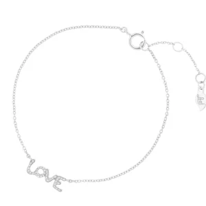 Armkette TINY LOVE mit Diamanten, 14 Karat Weißgold-LEAF Discount
