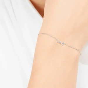 Armkette TINY LOVE mit Diamanten, 14 Karat Weißgold-LEAF Discount