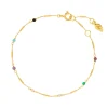 Armkette Tiny, Multi Gems, 18 K Gelbgold vergoldet-LEAF Clearance