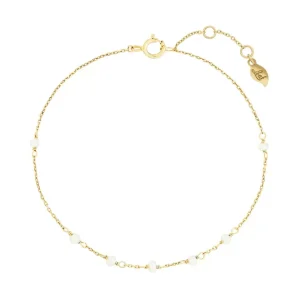 Armkette White Pearls, 14 Karat Gelbgold-LEAF Sale