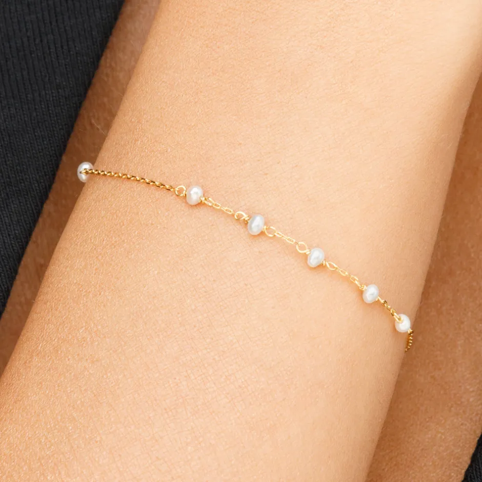 armkette_white_pearls__ka_3-1.webp Armkette White Pearls, 14 Karat Gelbgold-LEAF Sale