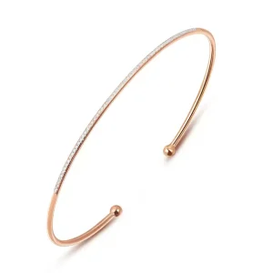 Armreif Circle mit Diamanten, 18 Karat Rosegold-LEAF New