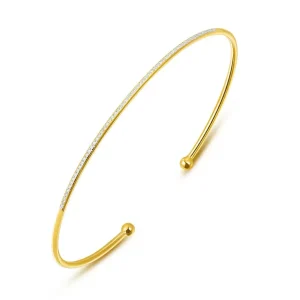 Armreif Circle mit Diamanten, 18 Karat Gelbgold-LEAF Discount