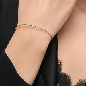 Armreif Circle mit Diamanten, 18 Karat Rosegold-LEAF New