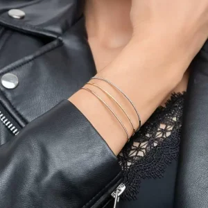 Armreif Circle mit Diamanten, 18 Karat Rosegold-LEAF New