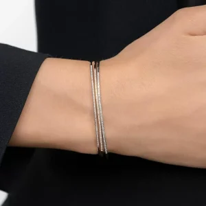 Armreif Circle mit Diamanten, 18 Karat Rosegold-LEAF New
