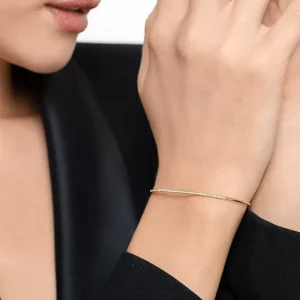 Armreif Circle mit Diamanten, 18 Karat Gelbgold-LEAF Discount