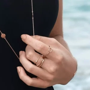 Basic Ring, 18 K Rosegold vergoldet, Größe 46-LEAF Online