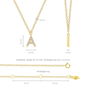 Buchstabenketten, 14 Karat mit Diamanten-LEAF Clearance