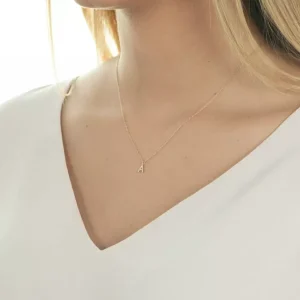Buchstabenketten, 14 Karat mit Diamanten-LEAF Best