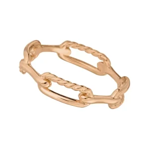 Chain Ring, 18 K Rosegold vergoldet, Gr.52-LEAF Fashion