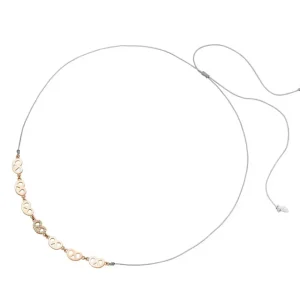 Choker Brezn, 18 Karat Rosegold vergoldet, Grau-LEAF Clearance