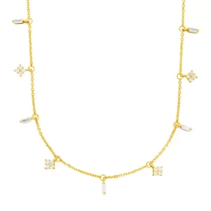 Choker CRYSTAL, 18 Karat Gelbgold vergoldet-LEAF Outlet
